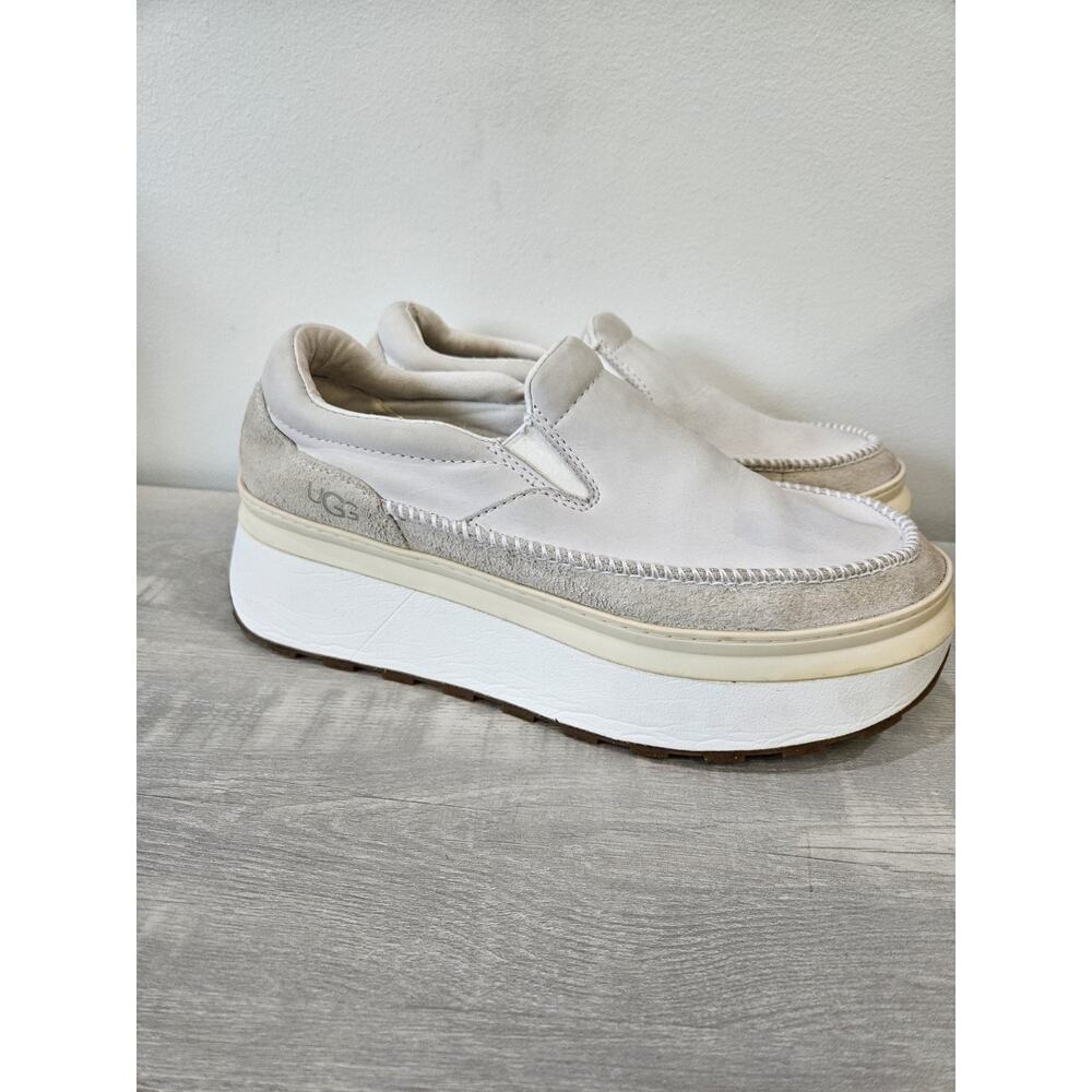 Ugg Marin Slip On Platform Size 10 Cream Canvas Shoes